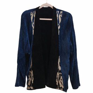 Vintage Open Front Chenille Cardigan Sweater Coat